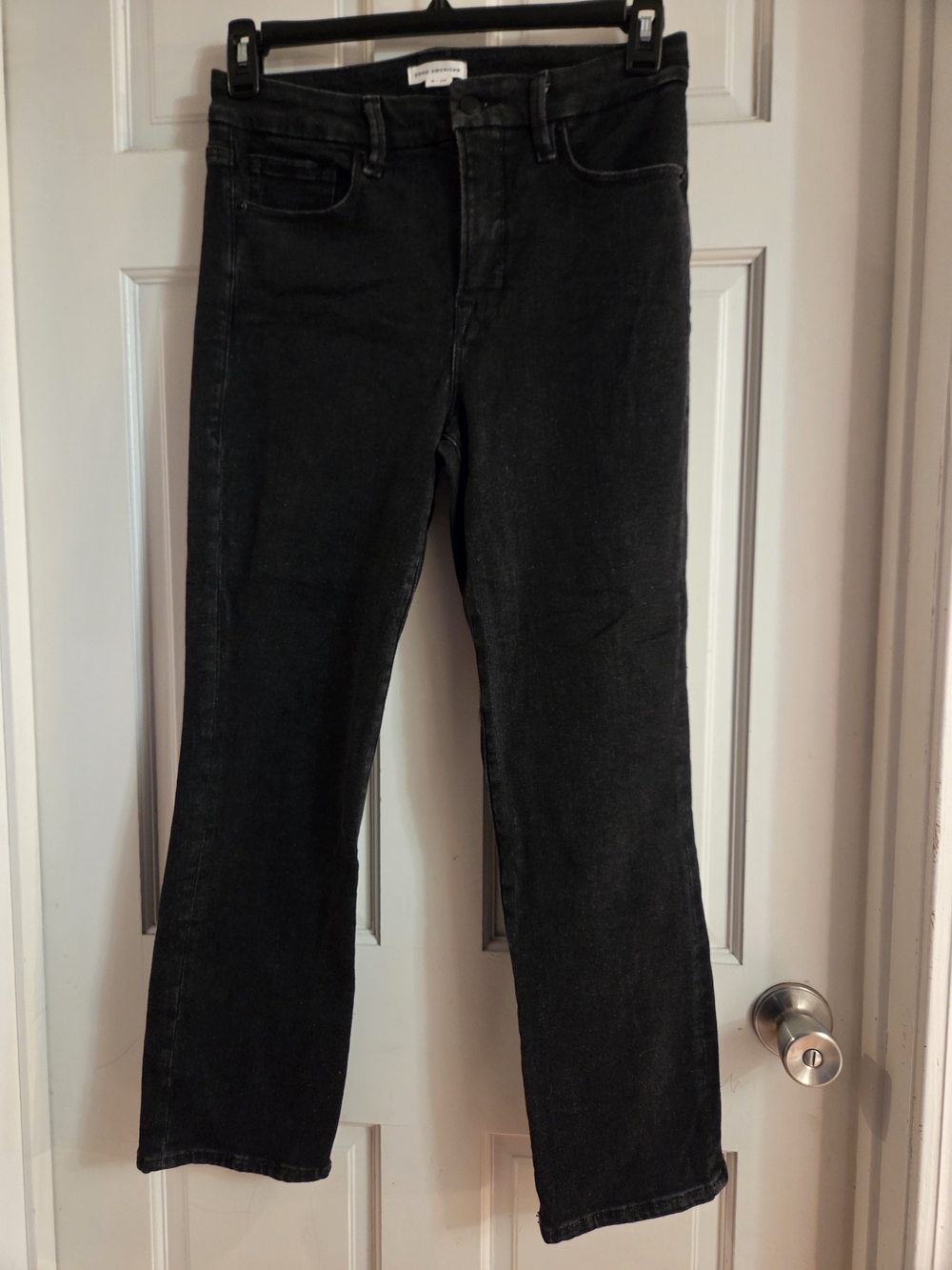 Good American Black Straight-Leg Jeans Size 29/8